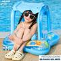 Imagem de Boia Infantil Com Cobertura Inflável Piscina Bebe Capota Solar Infantil Kids Baby Float Proteção