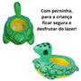 Imagem de Boia inflável infantil tartaruga verde crianças piscina perninha