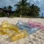 Imagem de Boia Inflável Piscina FUNBOY Clear Yellow Mesh