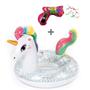 Imagem de Boia Unicórnio Gliter Baby Infantil Colorida Brinquedo 70cm Piscina Menina Bexiga Bote Presente Criança Bebê Guerra