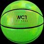 Imagem de Bola Basquetebol Verde Brilha Neon Couro Iluminado  WCT Fitness