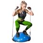 Imagem de Bola Bosu Elastico Reabilitaçao Exercicio Yoga Pilates Reabilitaçao Fisioterapia Academia Ginastica Alongamento Treino Equilibrio Força Step Corpo Tod