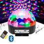 Imagem de Bola De Balada Festa Colorida Giratória Com Bluetooth Led