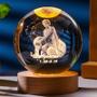 Imagem de Bola De Cristal Constelação 3D Com Luz Noturna, Esfera De Vidro Gravada a Laser Com Base USB De