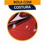 Imagem de Bola de Futebol Tamanho Oficial Número 5 Costurada material sintético Vermelho