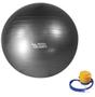 Imagem de Bola de Ginástica Gym Ball Inflável com inflador 75cm - Cinza