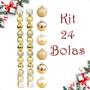 Imagem de Bola De Natal 24 Glitter 5Cm Bolinhas Decoração - Dourado