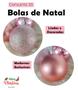 Imagem de Bola De Natal 6 Un Grande 8Cm Mista Glitter Luxo - Rosa Liso