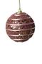 Imagem de Bola De Natal Glitter Lantejoula Dourado Rosa 8Cm 3 Unidades