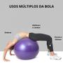 Imagem de Bola de pilates roxa + bomba de ar manual de inflar