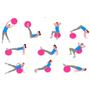 Imagem de Bola de Pilates Suíça Rosa Linha Fitnes Para Exercícios