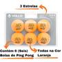 Imagem de Bola de Ping Pong Kit C/6 Bolas 3 Estrelas Vollo + Rede C/Par de Suporte