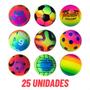 Imagem de Bola de Vinil Pula Pula Neon Atacado Dente de Leite Bolinha Infantil Inflável Pingo Futebol 25 Unidades