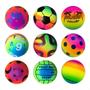 Imagem de Bola de Vinil Pula Pula Neon Atacado Dente de Leite Bolinha Infantil Inflável Pingo Futebol 45 Unidades