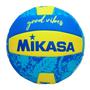 Imagem de Bola de Vôlei de Quadra/Praia Mikasa Good Vibes Azul/Amarelo