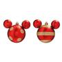 Imagem de Bola Enfeite Árvore Natal Mickey 8cm 4peça Vermelho e Ouro