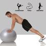 Imagem de Bola Fitness Grande para Pilates Yoga Fisioterapia Cinza 75 cm Ginástica Alongamento sem Bomba