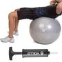 Imagem de Bola Gym Ball 65cm Cinza com Bomba Exercícios Fisioterapia Vollo