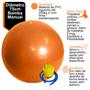 Imagem de Bola Pilates De Yoga 75cm Laranja E Bomba De Ar Fisioterapia Fitness Academia Exercícios 200kg