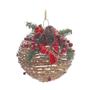 Imagem de Bola Rattan Decoração Natal P/ Pendurar 20cm Marrom