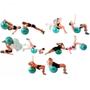 Imagem de Bola Suica 65 Cm com Ilustracao para Pilates e Yoga Cor Azul + Bomba de Dupla Acao de Mao  Liveup Sports 