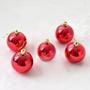 Imagem de Bolas de Natal 4cm com 6 un Enfeite Decoração Vermelho Lisa