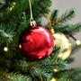 Imagem de Bolas de Natal 4cm com 6 un Enfeite Decoração Vermelho Lisa