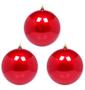 Imagem de Bolas de Natal 4cm com 6 un Enfeite Decoração Vermelho Lisa
