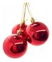 Imagem de Bolas de Natal 4cm com 6 un Enfeite Decoração Vermelho Lisa
