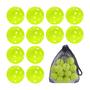 Imagem de Bolas de Pickleball Sukeen - Pacote com 12 Unidades (40 Furos) + Bolsa de Malha