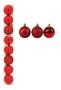 Imagem de Bolas Lisa Fosca Enfeite Árvore Natal Vermelho 5cm 8PÇS