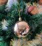 Imagem de Bolas para Árvore de Natal conjunto com 5 unid. Rosê Gold 7cm Amor Paz a laser 