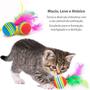 Imagem de Bolinha com Penas Brinquedo Interativo para Gatos com Pena Colorida Antiestrese Macio Atóxico