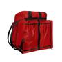Imagem de Bolsa Bag Mochila Motoboy em Nylon espessura 600 com reforços laterais de couro e alças em Couro, Vermelho com Isopor