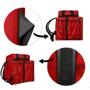 Imagem de Bolsa Bag Mochila Motoboy em Nylon espessura 600 com reforços laterais de couro e alças em Couro, Vermelho com Isopor