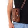 Imagem de Bolsa Bag Transversal Masculina Couro Pochete Porta Celular