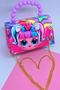 Imagem de Bolsa Bolsinha Infantil Mini Bag Pérolas Alça Transversal Corrente Princesa Disney Minnie Lol Barbie Moda Blogueirinha
