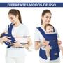 Imagem de Bolsa Canguru Ergonômico Para Bebê 12 Posições 3 Em 1 Azul Até 20Kg Transporte Seguro Viagem Passeio