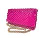 Imagem de Bolsa Clutch Carteira Mão Metal Pink Baladas Casamentos Formaturas