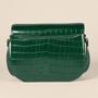 Imagem de Bolsa com aba Amazon Essentials verde escuro Faux Crocodile para mulheres