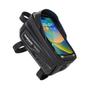 Imagem de Bolsa de Bicicleta à Prova d'Água em PU e Fibra de Carbono - Suporte Frontal para Celular