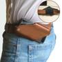 Imagem de Bolsa de Cintura Masculina em Couro PU - Porta Celular com Cadeia