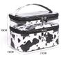 Imagem de Bolsa de Cosméticos Transparente com Padrão de Vaca - Material Sintético