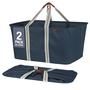 Imagem de Bolsa de Lavanderia CleverMade LUXE - 50L (Pacote com 2) - Cores Navy Noir/Cream