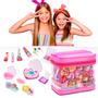 Imagem de Bolsa De Maquiagem Infantil Polibrinq Kit Completo Rosa - Polibrinq