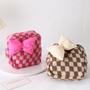 Imagem de Bolsa de maquiagem LYDZTION Checkered Plaid Cosmetic Travel Organizer