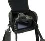 Imagem de Bolsa de ombro com alça para câmera fotográfica DSLR preta bag case
