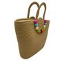 Imagem de Bolsa De Praia Piscina E Passeio Com Pompom Forrada E Fecho