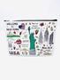 Imagem de Bolsa de Viagem de Maquiagem com Zíper - Lembrança de Nova York - Para Meninas e Mulheres
