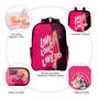 Imagem de Bolsa Escolar Feminina de Costas Rosa Barbie + Itens Toys 2U